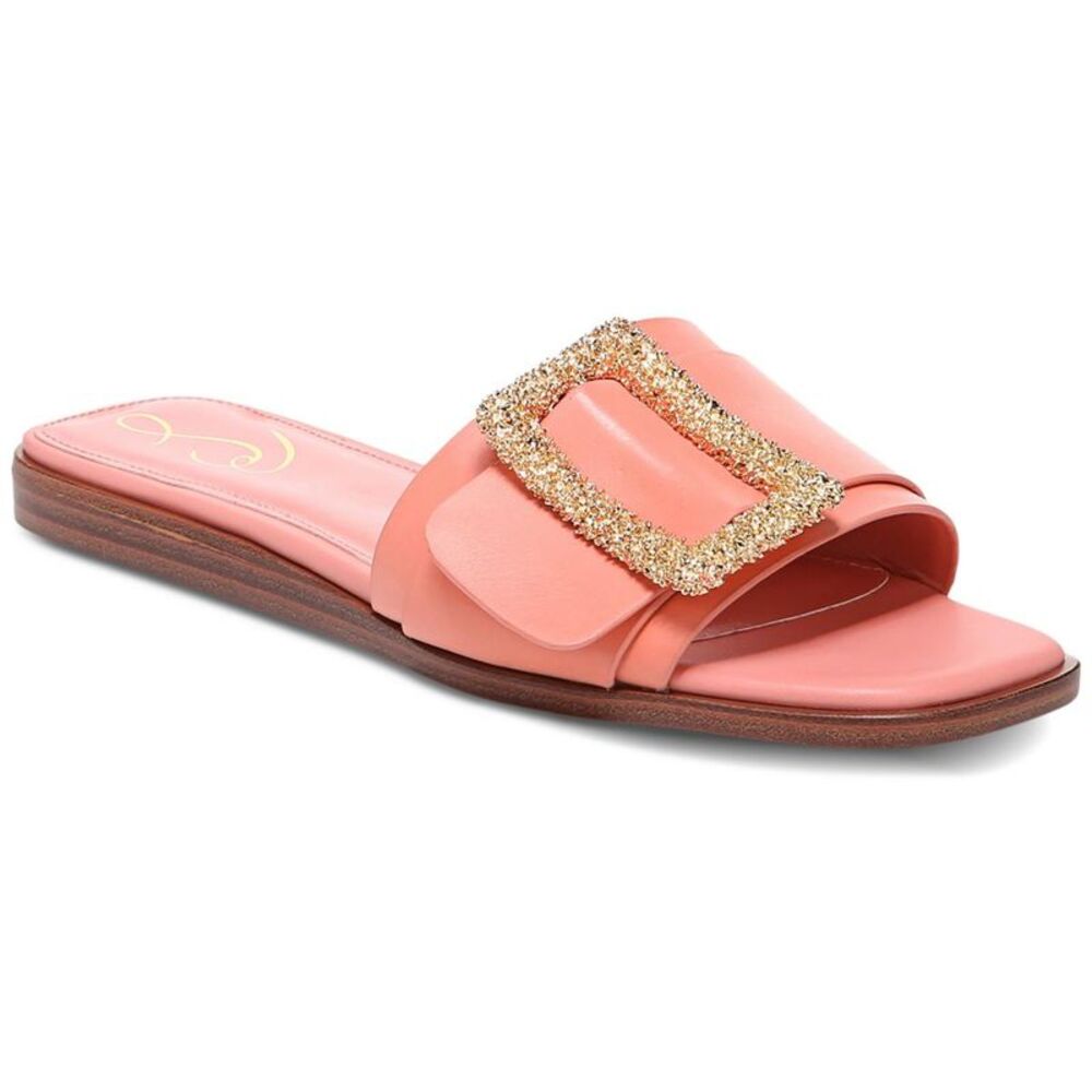 Sam Edelman Womens Inez Pink Leather Slide Sandals